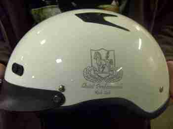 Motorcycle Helmet, Pad printing example