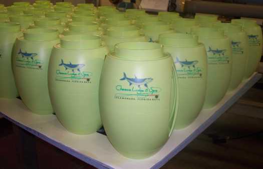 Wine Bottle Holders, pad printing example