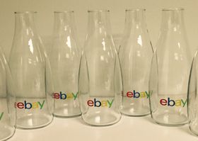 glass water bottles ad printed example
