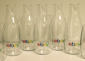 glass water bottles ad printed example